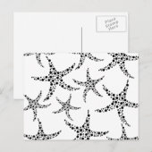 Starfish Muster in Schwarz und Weiß. Postkarte (Vorne/Hinten)