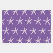 Starfish Muster Lila Pink Aquamarin Blue Nautic Geschenkpapier Set (Vorderseite)