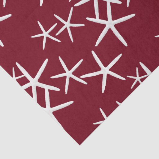 Starfish Muster Maroon Red Tissue Paper Seidenpapier (Detail)