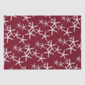 Starfish Muster Maroon Red Tissue Paper Seidenpapier (Vorderseite)