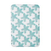 Starfish Muster Nautic Beach Green Blue Badematte (Vorderseite Vertikal)