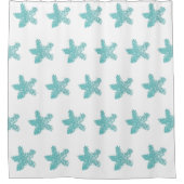 Starfish Muster Nautic Beach Green Blue Duschvorhang (Vorderseite)