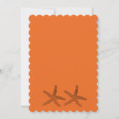 Starfish Muster Orangefarbene Schwarze Hochzeit Einladung (Rückseite)