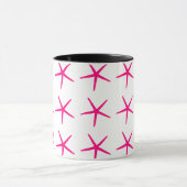 Starfish Muster Pink White Black Nautical Niedlich Tasse (Zentrum)