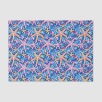 Starfish Muster Rosa und Blau Decoupage Seidenpapier