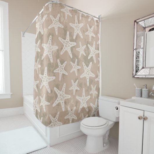 Starfish Muster Sand Beige Duschvorhang (Beispiel)