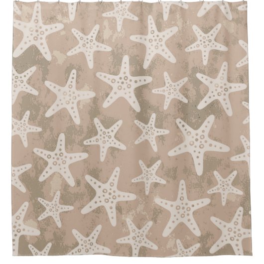 Starfish Muster Sand Beige Duschvorhang (Vorderseite)