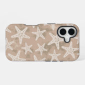 Starfish Muster Sand Beige iPhone 16 Hülle (Rückseite (Horizontal))