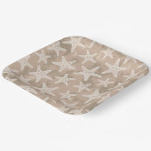Starfish Muster Sand Beige Pappteller (Gewinkelt)