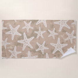 Starfish Muster Sand Beige Strandtuch
