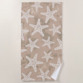 Starfish Muster Sand Beige Strandtuch (Vorderseite)