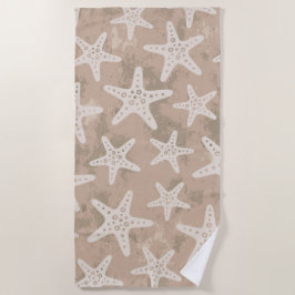 Starfish Muster Sand Beige Strandtuch