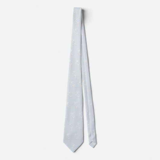 Starfish Muster Silver Gray Beach Groom Neck Tie Krawatte (Vorderseite)