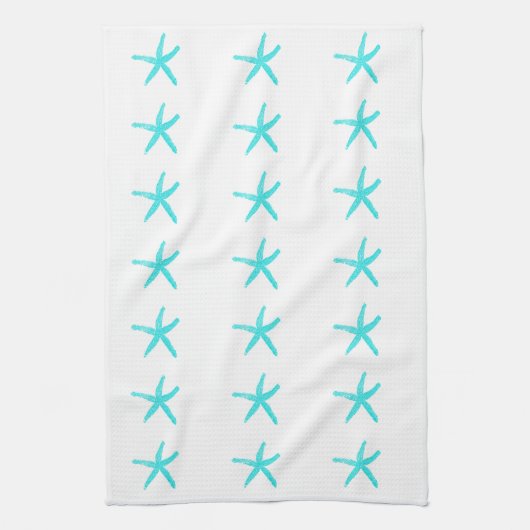 Starfish Muster Sky Blue White Beach Geschirrtuch (Vertikal)