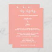 Starfish Muster Weißer Lachs Orange Niedliche Hoch Einladung (Vorne/Hinten)