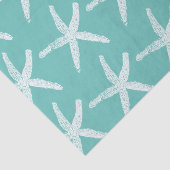 Starfish Muster White Aquamarin Blue Beach Wassers Seidenpapier (Ausschnitt)