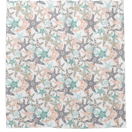 Starfish Musterduschvorhang ohne Seamless Duschvorhang (Vorderseite)