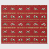 Starfish n Holly Dark Red Christmas Geschenkwrap Geschenkpapier (Flach)
