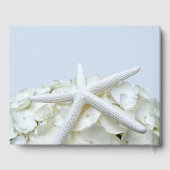 Starfish n Hydrangea Light Blue Wedding Guest Book Gästebuch (Rückseite)