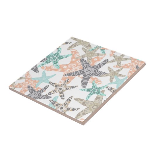 Starfish Nahtlose Keramik Fliese (Seite)