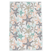 Starfish Nahtlose Muster Mittlere Geschenktasche Mittlere Geschenktüte (Rückseite)