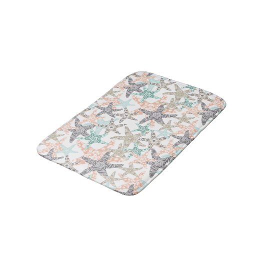 Starfish Nahtloses Muster Bath Mat Badematte (Schrägansicht)