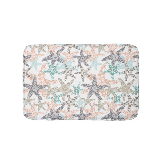 Starfish Nahtloses Muster Bath Mat Badematte (Vorderseite)