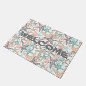 Starfish Nahtloses Muster - Begrüßungstor Fußmatte (Schrägansicht)