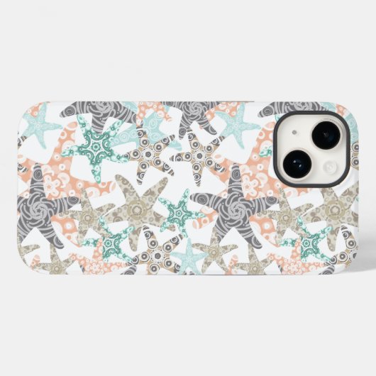 Starfish Nahtloses Muster Case-Mate iPhone Hülle (Rückseite (Horizontal))