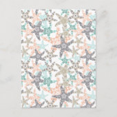 Starfish Nahtloses Muster Postkarte (Vorderseite)