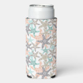 Starfish Nahtloses Muster Seltzer Can Cooler Selters Dosenkühler (Seltzer Rückseite)