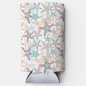 Starfish Nahtloses Muster Seltzer Can Cooler Selters Dosenkühler (Vorderseite)