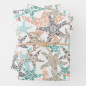 Starfish Nahtloses Muster-Wrapping Paper-Set Geschenkpapier Set (Beispiel)