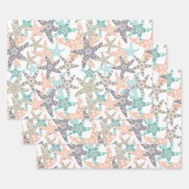 Starfish Nahtloses Muster-Wrapping Paper-Set Geschenkpapier Set