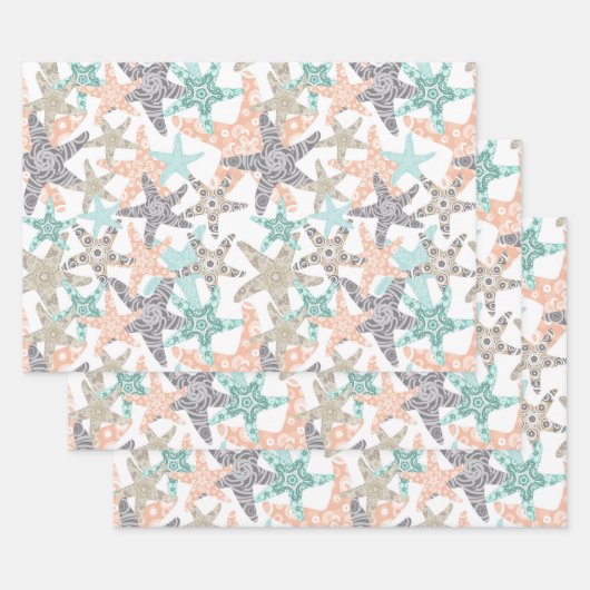Starfish Nahtloses Muster-Wrapping Paper-Set Geschenkpapier Set (Set)