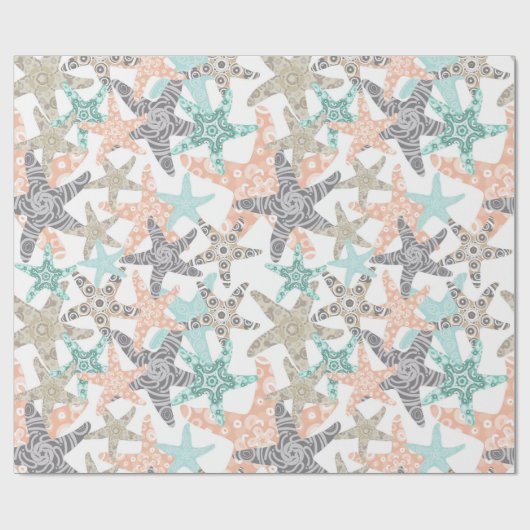Starfish Nahtloses Musterpapier Geschenkpapier (Flach)