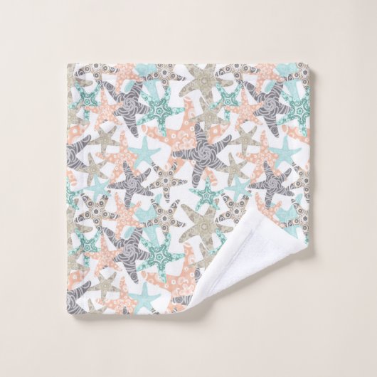 Starfish Nahtloses Patternbadehandtuch Set (Waschlappen)