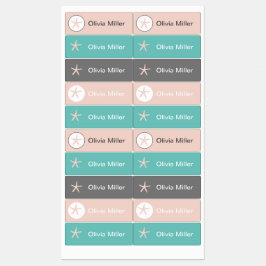 Starfish Namensschilder für die Kindertagesstätte Etiketten
