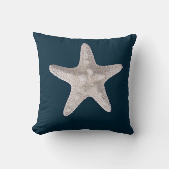 Starfish Nautic Beach Navy Blue Kissen (Vorderseite)