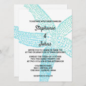 Starfish Nautical Aquamarin Blue White Beach Hochz Einladung (Vorne/Hinten)