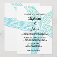 Starfish Nautical Aquamarin Blue White Beach Hochz