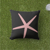 Starfish Nautical Beach Coral Pink Black Custom Kissen (Golfball-Marker)