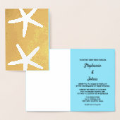 Starfish Nautical Blue White Beach 2023 Wedding Folienkarte (Anzeige)