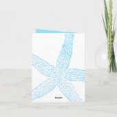 Starfish Nautical Blue White Beach Cool Hochzeit Einladung (Rückseite)