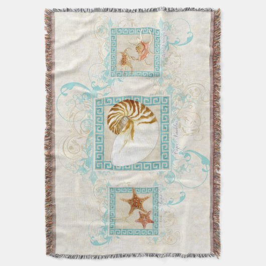 Starfish Nautilus Conch Muscheln Griechischer Schl Decke (Vorderseite Vertikal)