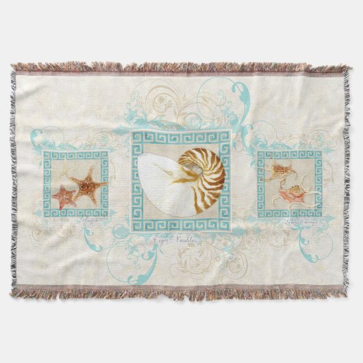 Starfish Nautilus Conch Muscheln Griechischer Schl Decke (Vorderseite)