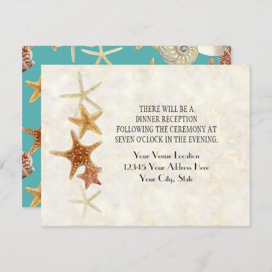 Starfish Nautilus Scallop Sea Muschel Modernes Mus Einladung (Vorne/Hinten)