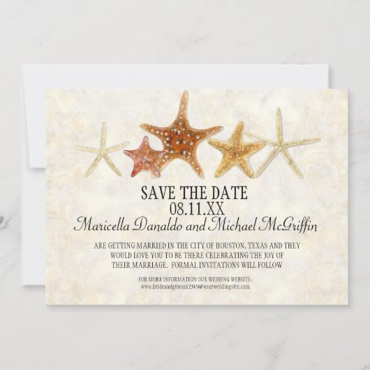 Starfish Nautilus Scallop Sea Muschel Modernes Mus Einladung (Vorderseite)