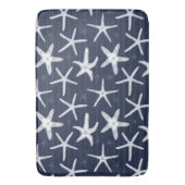 Starfish Navy Blue and White Strip Coastal Badematte (Vorderseite Vertikal)