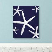 Starfish Navy Blue & White Beach Fine Art Leinwanddruck (Insitu (Holzboden))